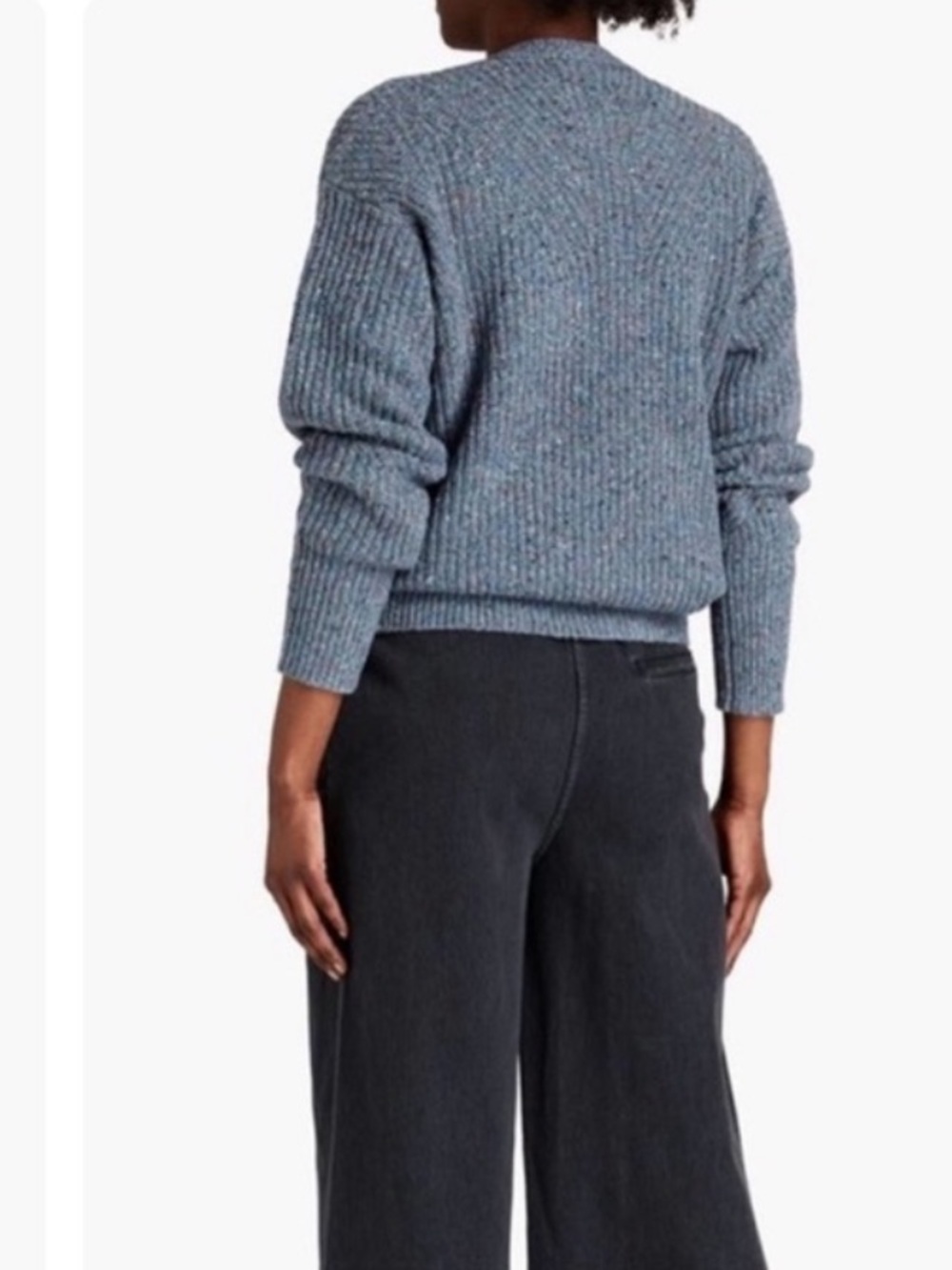 Rag & Bone Eco Donegal V-Neck Blue Sweater XS Relaxed Fit Recycled Wool Blend - Picture 9 of 16